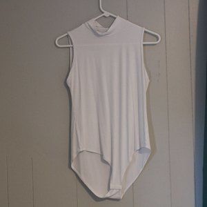 white snap button, bodysuit